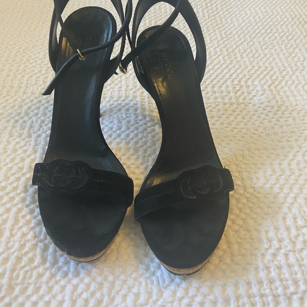 Gucci Black Strappy Heels for Women